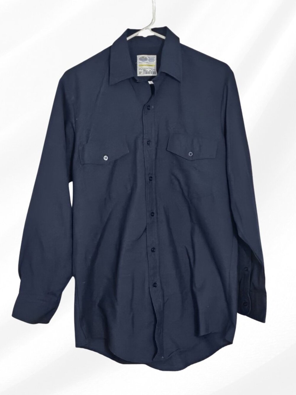 Riverside Mens Blue Work Button Front Long Sleeve Shirt Size M